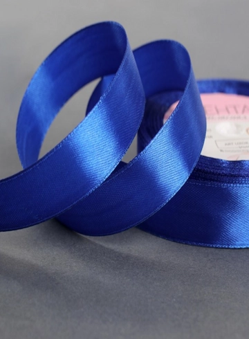 Атласная лента синяя от интернет-магазина цветов в 
