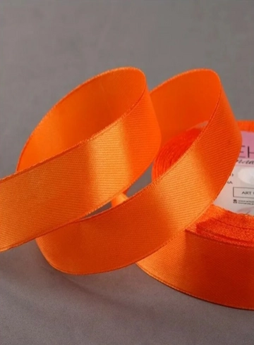 Лента атласная оранжевая от интернет-магазина цветов в 